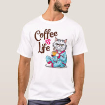 Kaffee ist das Leben mit Grumpy Cat Shirt