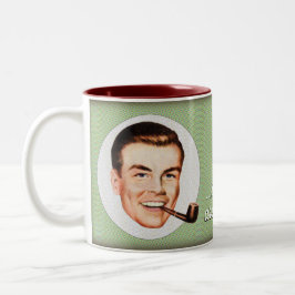 Kaffee ist der einzige Grund, warum du noch am Leb Zweifarbige Tasse