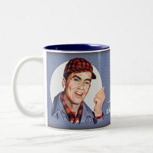 Kaffee ist der einzige Grund, warum du noch am Leb Zweifarbige Tasse