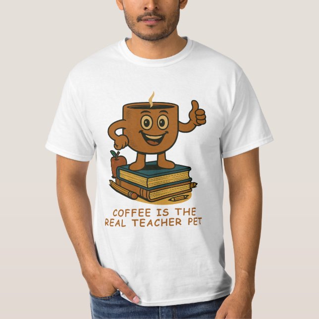 Kaffee ist der wahre Lehrer für den Haustier - Fun T-Shirt (Vorderseite)