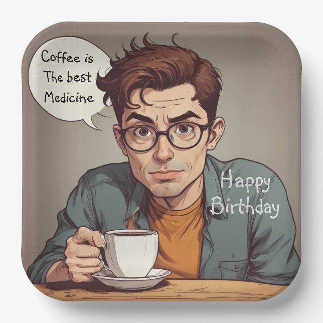 Kaffee ist die beste Medizin Pappteller (Vorderseite)