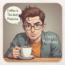 Kaffee ist die beste Medizin Rechteckiger Pappuntersetzer