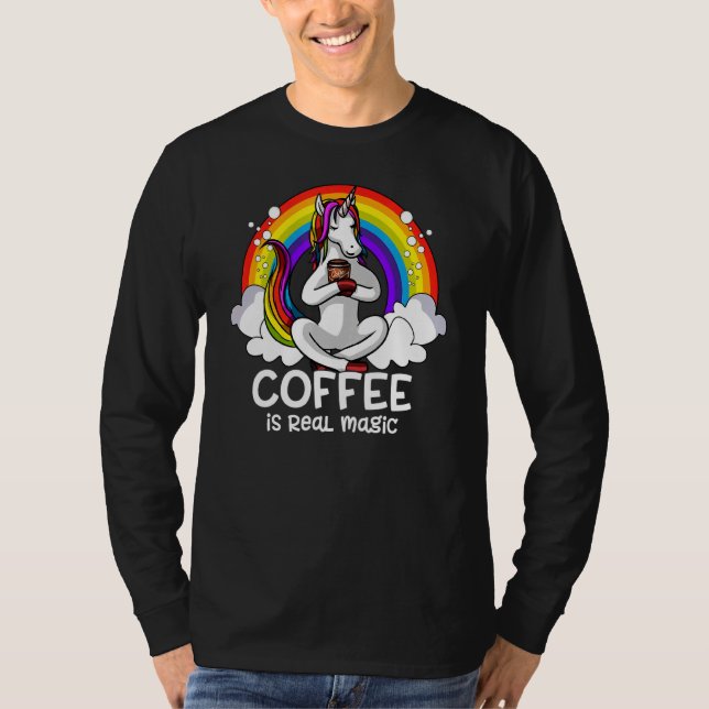 Kaffee ist ein echter Zauberer, ein Regenbogen-Hal T-Shirt (Vorderseite)