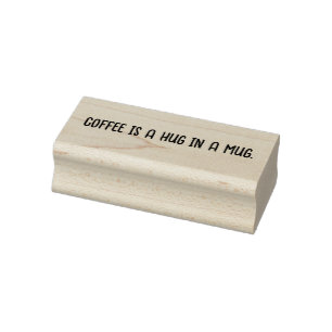 Kaffee ist eine Umarmung in einer Tasse. Gummistempel