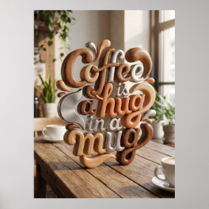 Kaffee ist eine Umarmung in einer Tasse Poster