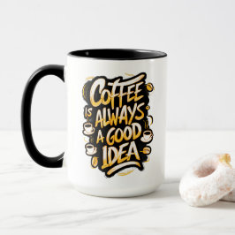 Kaffee ist gut Zitat 2 Tasse
