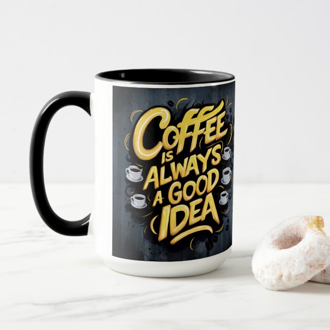 Kaffee ist gut Zitat 4 Tasse (Mit Donut)