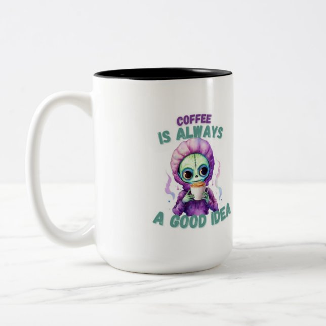 "Kaffee ist immer eine gute Idee" Alien Tasse 15oz (Links)