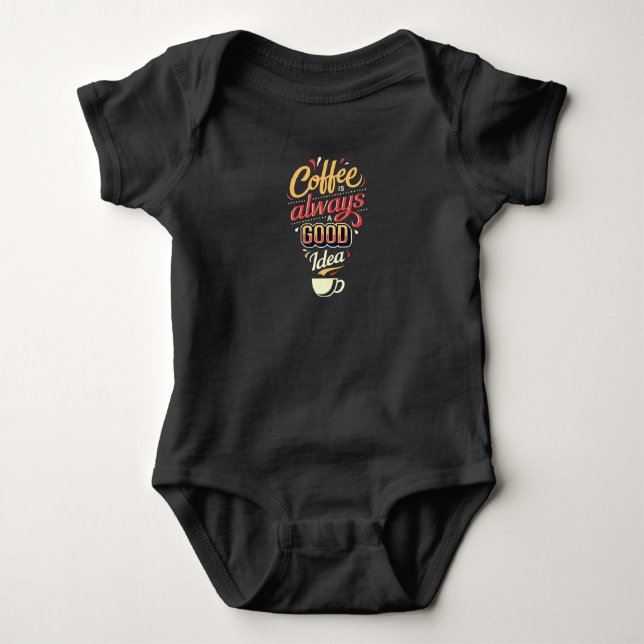 Kaffee ist immer eine gute Idee Baby Strampler (Vorderseite)