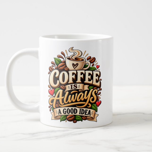 Kaffee ist immer eine gute Idee Jumbo-Tasse (Links)
