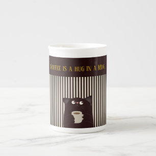 Kaffee ist in einer Tasse umarmt. Cat Lover Specia