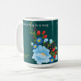 Kaffee ist in einer Tasse umarmt. Kaffeetasse für