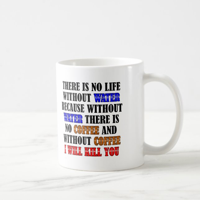 Kaffee Ist Leben Lustiger Becher oder Reisebecher Kaffeetasse (Rechts)