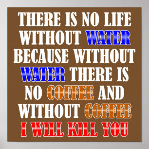 Kaffee Ist Leben Lustiges Poster Schild