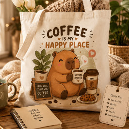 Kaffee ist mein glücklicher Ort Süße Capybara Kaff