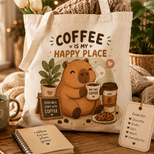 Kaffee ist mein glücklicher Ort Süße Capybara Kaff