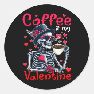 Kaffee ist mein Röntgen-Skelett-Sungles-Kaffee Runder Aufkleber