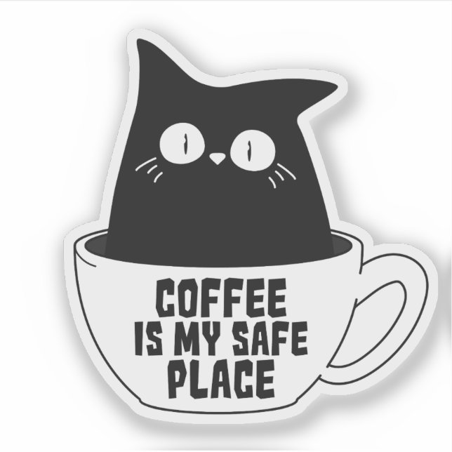 Kaffee ist mein sicherer Ort Aufkleber (Vorderseite)