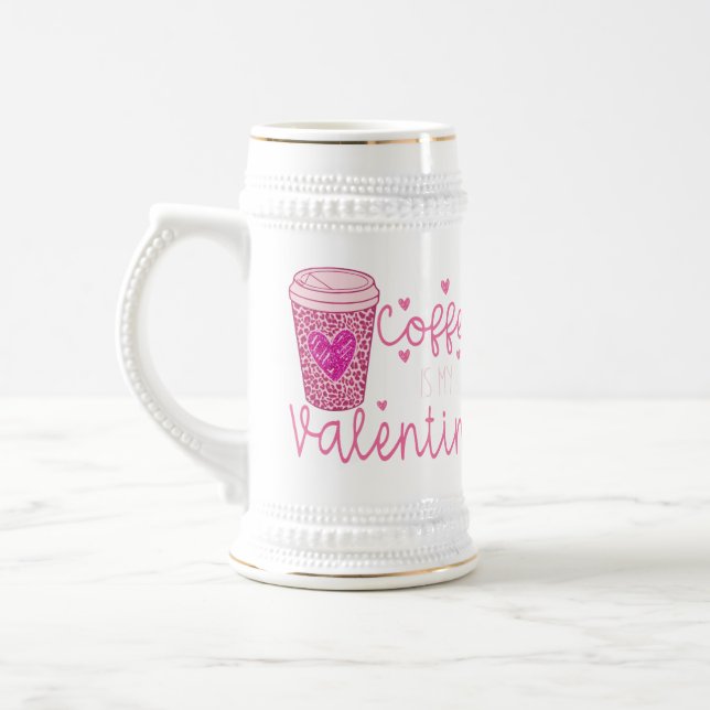 Kaffee ist mein Valentine Bierglas (Links)