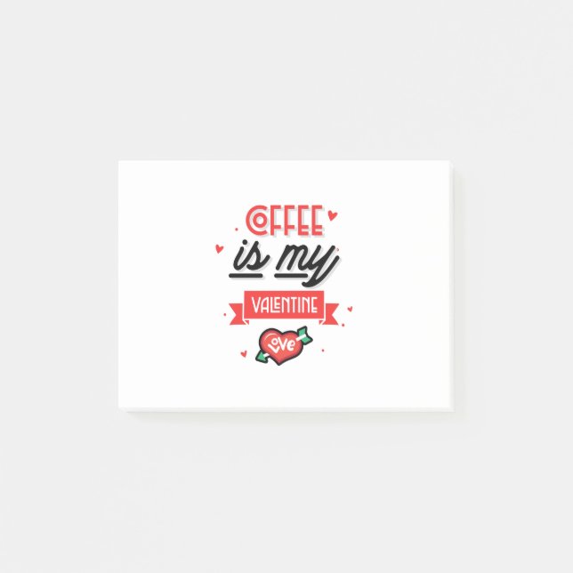 Kaffee ist mein Valentine Post-it Klebezettel (Vorderseite)