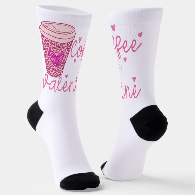 Kaffee ist mein Valentine Socken (Gewinkelt)
