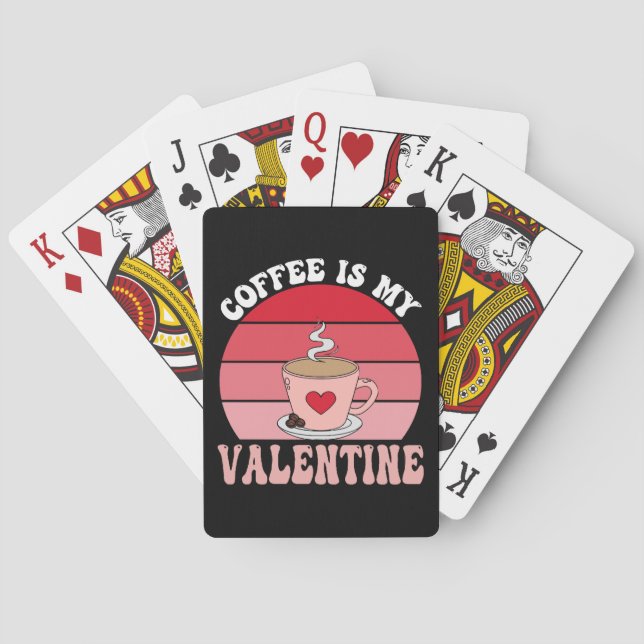 Kaffee ist mein Valentine Spielkarten (Rückseite)
