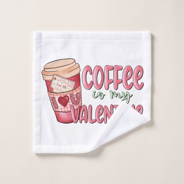 Kaffee ist mein Valentine Waschlappen (Waschlappen)