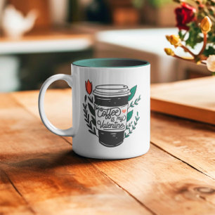 Kaffee ist mein Valentine Zweifarbige Tasse
