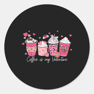 Kaffee ist mein Valentinherz für Liebe für Frauen Runder Aufkleber