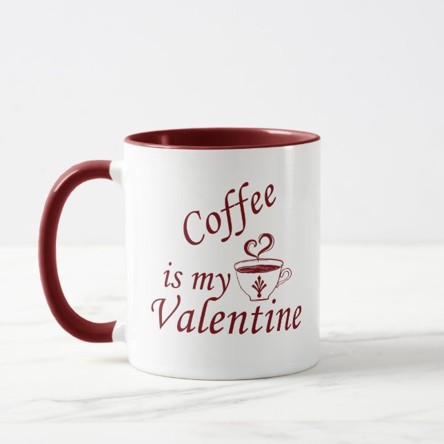 Kaffee ist mein Valentinkomisch Tasse (Links)