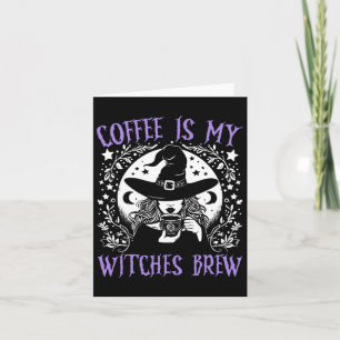 Kaffee ist meine Hexen Brew Retro Halloween Br Karte