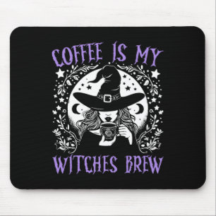 Kaffee ist meine Hexen Brew Retro Halloween Br Mousepad