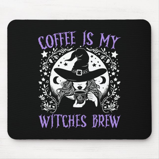 Kaffee ist meine Hexen Brew Retro Halloween Br Mousepad (Vorne)