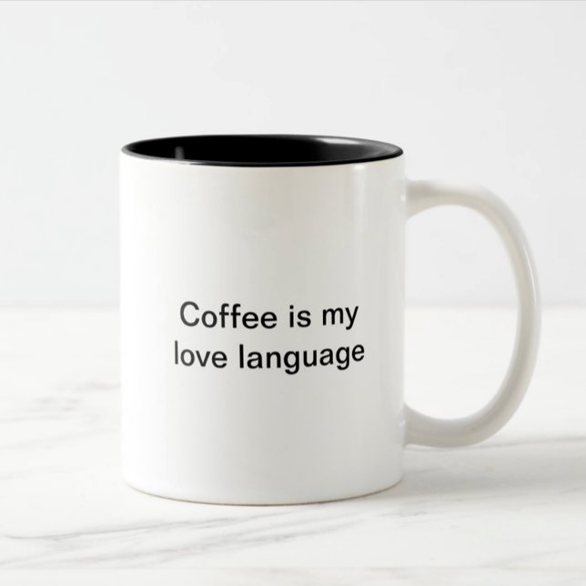 Kaffee ist meine Liebe (links) Zweifarbige Tasse (Von Creator hochgeladen)