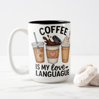 Kaffee ist meine Liebe, süße ästhetische Getränke Zweifarbige Tasse