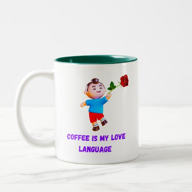 Kaffee ist meine Liebe Zweifarbige Tasse (Links)