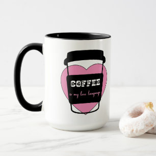 Kaffee ist meine Liebessprache lustiger rosa Herzt Tasse