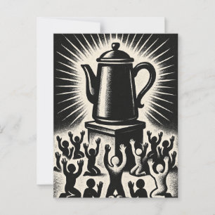 Kaffee ist meine Religion – Verehre Kaffee Postkarte