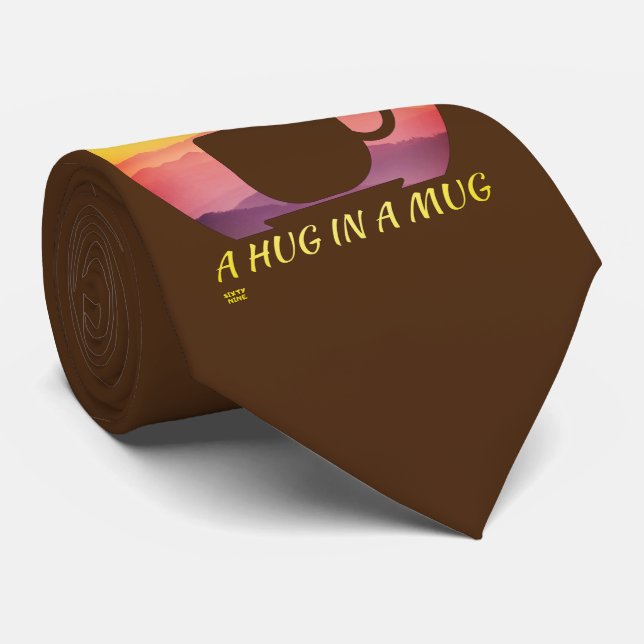 "KAFFEE IST WIE EIN HUG IN EINER TASSE" KRAWATTE (Gerollt)