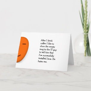 Kaffee.. IT-Typ.. Java.. Lustiger Büro-Witz-Zitat Karte