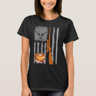 Kaffee-Jagd- Vintage-USA-amerikanische Flagge zur T-Shirt