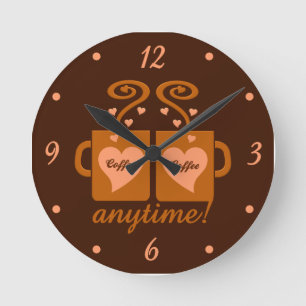 Kaffee jederzeit Wanduhr