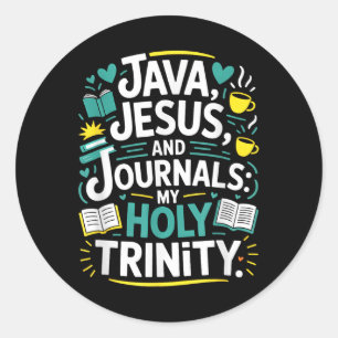 Kaffee Jesus Journal Christlicher Buchliebhaber Runder Aufkleber