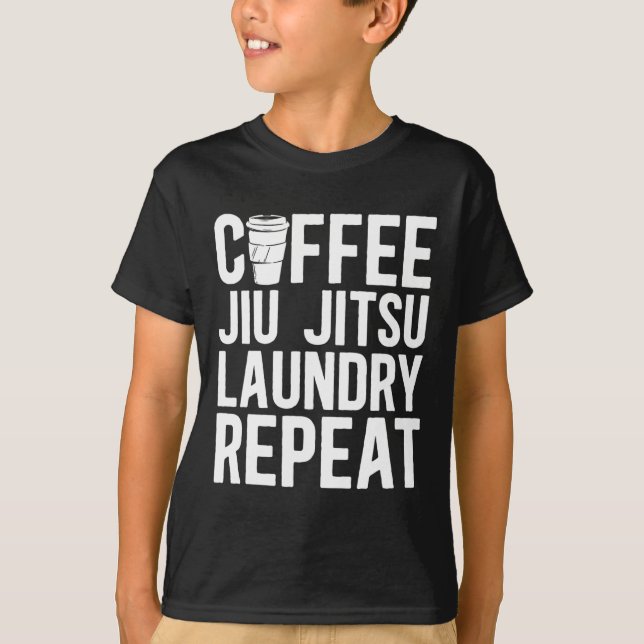 Kaffee Jiu Jitsu Wäscherei Wiederholung gemischte  T-Shirt (Vorderseite)