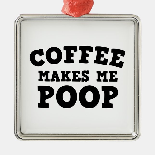 Kaffee Kacke mich Silbernes Ornament (Vorne)
