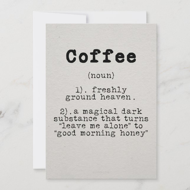 Kaffee-Kaffee-Definition Einladung (Vorderseite)