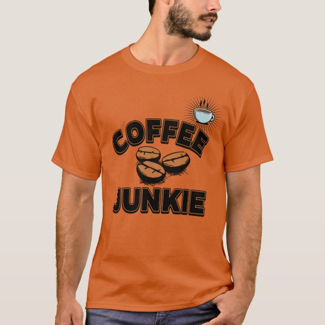 Kaffee Kaffee-Junkie T-Shirt (Vorderseite)