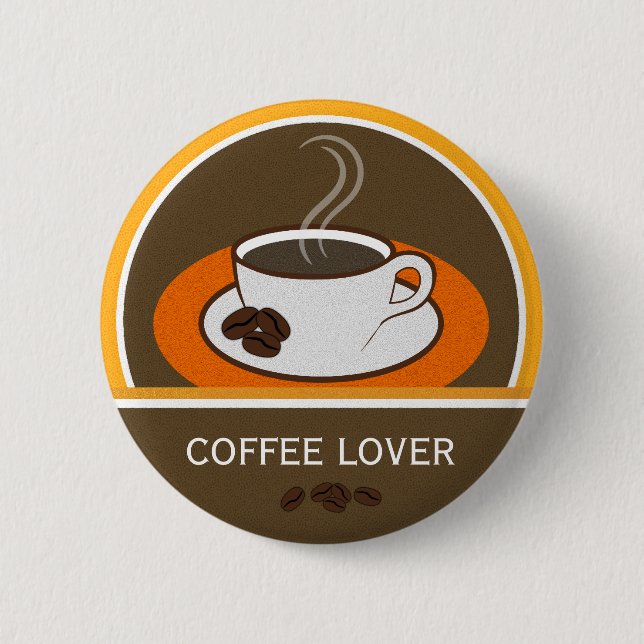 Kaffee Kaffee Kaffee Kaffee Kaffeebohnen Rund Abze Button (Vorderseite)