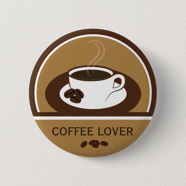 Kaffee Kaffee Kaffee Kaffee Kaffeebohnen Rundknöpf Button (Vorderseite)