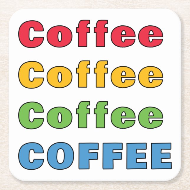 Kaffee Kaffee Kaffee Rechteckiger Pappuntersetzer (Vorderseite)